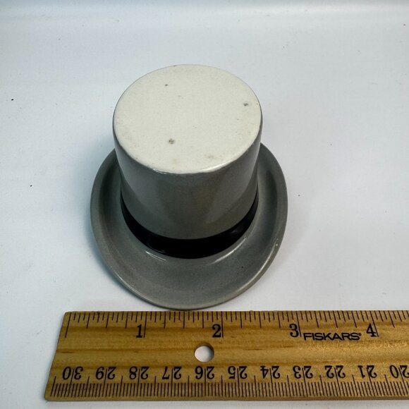 Vtg Lincoln Bennett & Co Glaze Grey Top Hat Advertising Ceramic Ashtray/Small Ca - Picture 11 of 13
